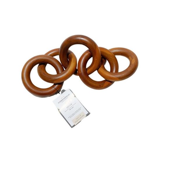 THRESHOLD Studio McGee Decorative Teak Wood Chain Figurine - Picture 6 of 6